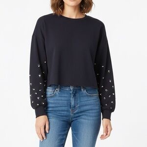 Crown & Ivy Black Embroidered Sweatshirt